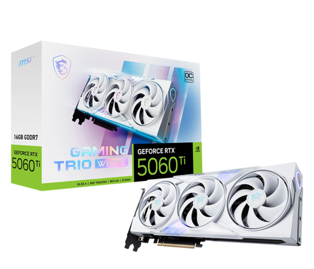 MSI GeForce RTX 5060 Ti Gaming Trio OC White 16GB GDDR7 DLSS5 - 1328855 - zdjęcie